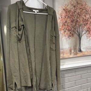 Maurices Olive Textured Knit Cardigan